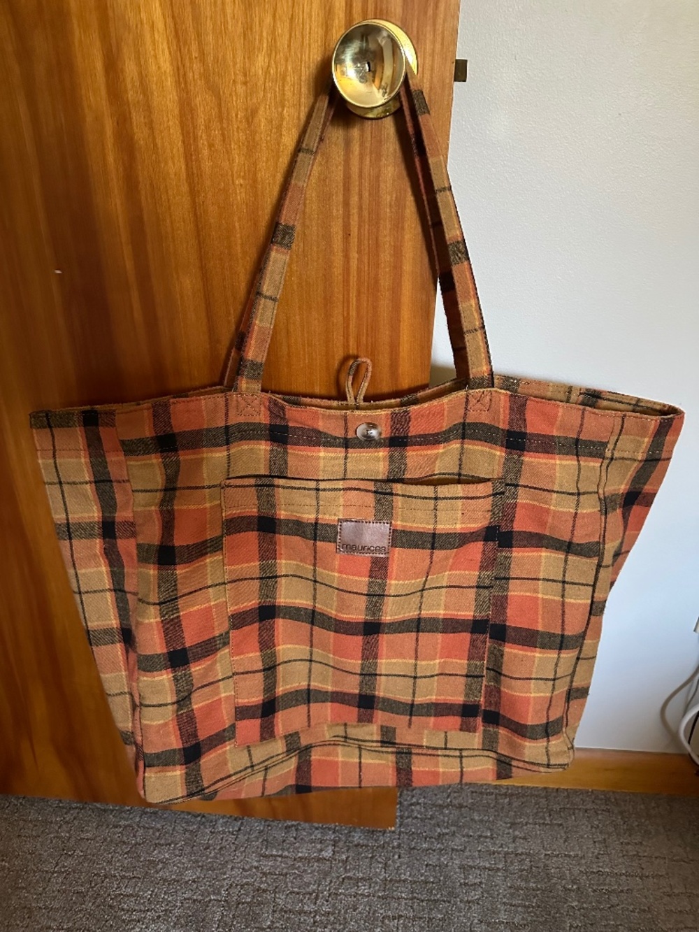 Large Plaid Totebag
